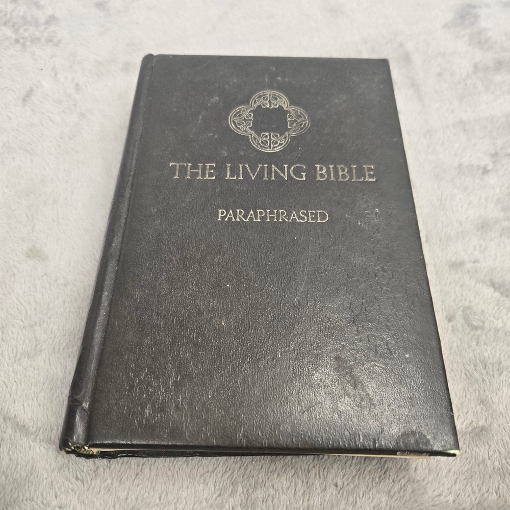 The Living Bible Paraphrased 1973 Tyndale House Vintage Hardcover Black